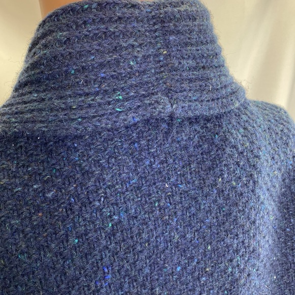 GIASONE Made in Italy Blue Speckled Collar Button down Wool Blend Cardigan SZ L - Picture 7 of 14